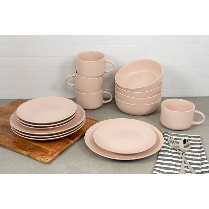 Service de table 16 pièces, service pour 4 Matte, Rosé