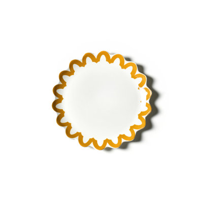 Brass Arabesque Trim Scallop Dinner Plate