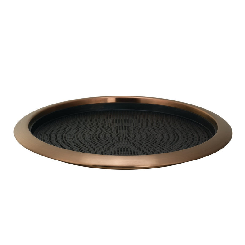 Plateau de service amovible en acier inoxydable, Or rose