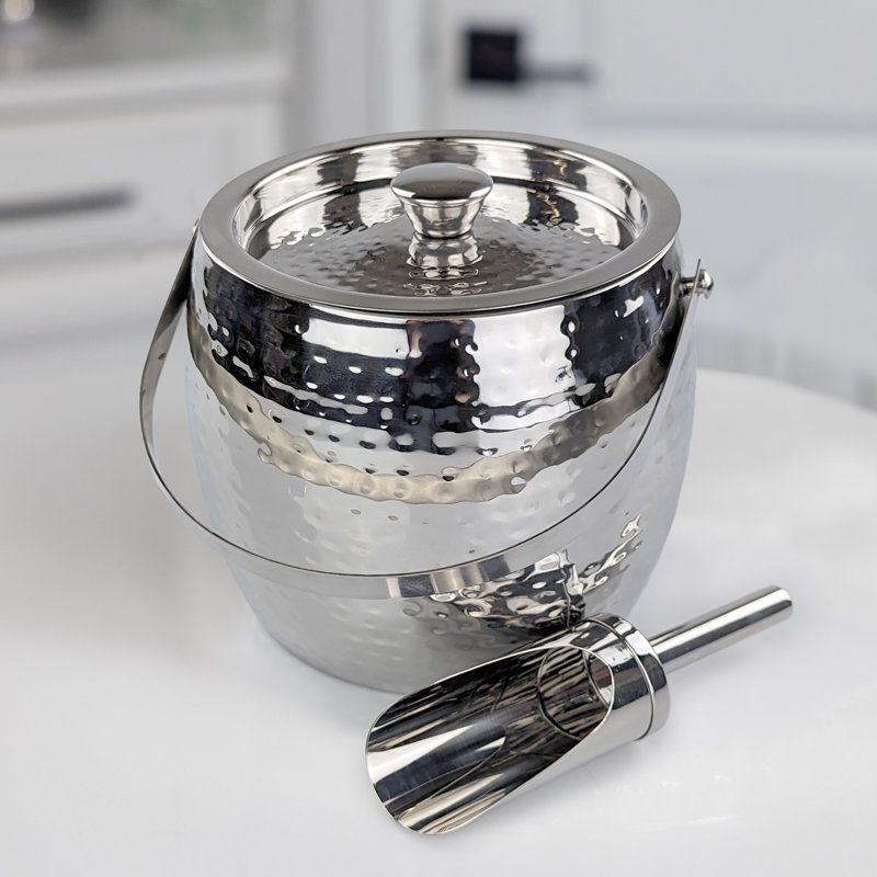 Davani Stainless Steel Ice Bucket, Chrome