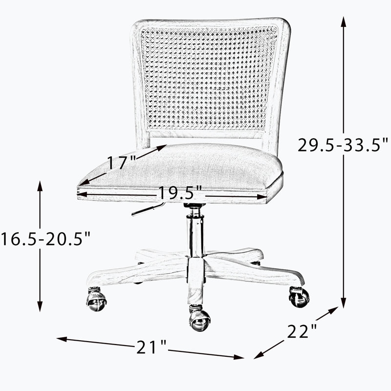 Chaise de travail en bois, Beige
