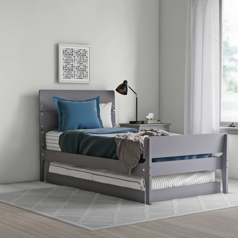 Lit plateforme simple Axente, Gris