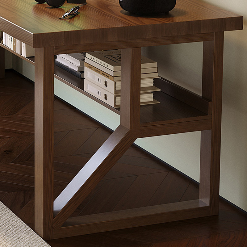 Walnut Rectangular Solid Wood desks, 29.53" H x 94.49" W x 31.5" D