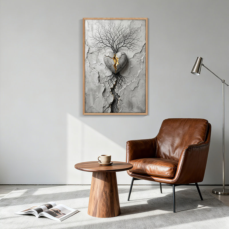Ensemble de 1 tableau sur toile « Arbre en forme de cœur », H 24 po x l 18 po, Toile tendue