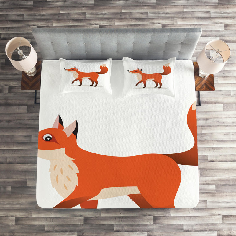 Fox Rustic Coverlet, King Bedspread + 2 Shams