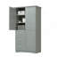 Armoire de rangement haute et large avec portes pour salle de bain / bureau, trois tiroirs, gris-102985188