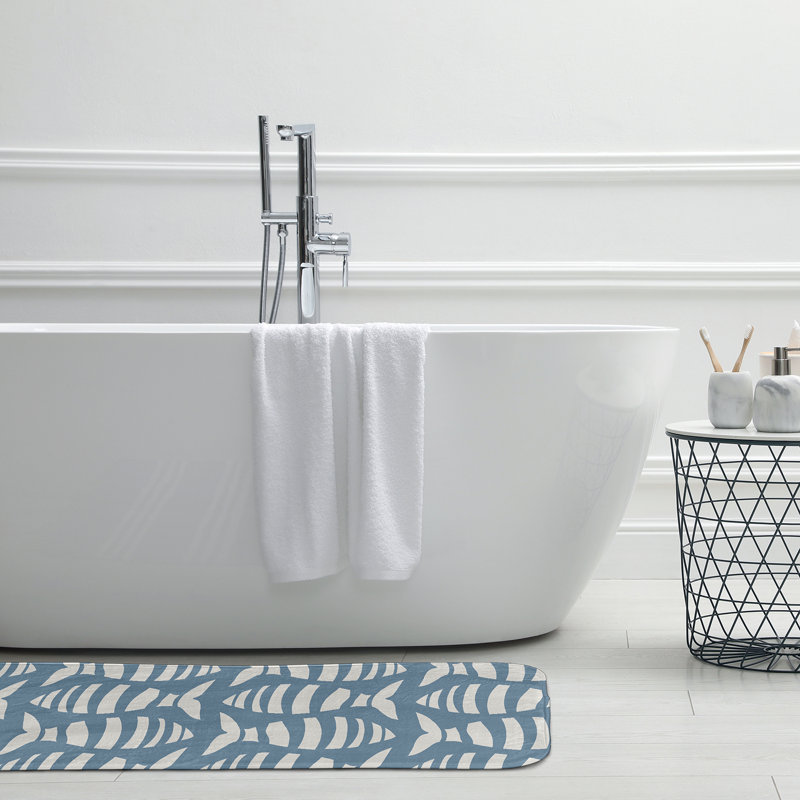 Tapis de bain Sail Sun and Fun, L 17 po x L 24 po, Bleu