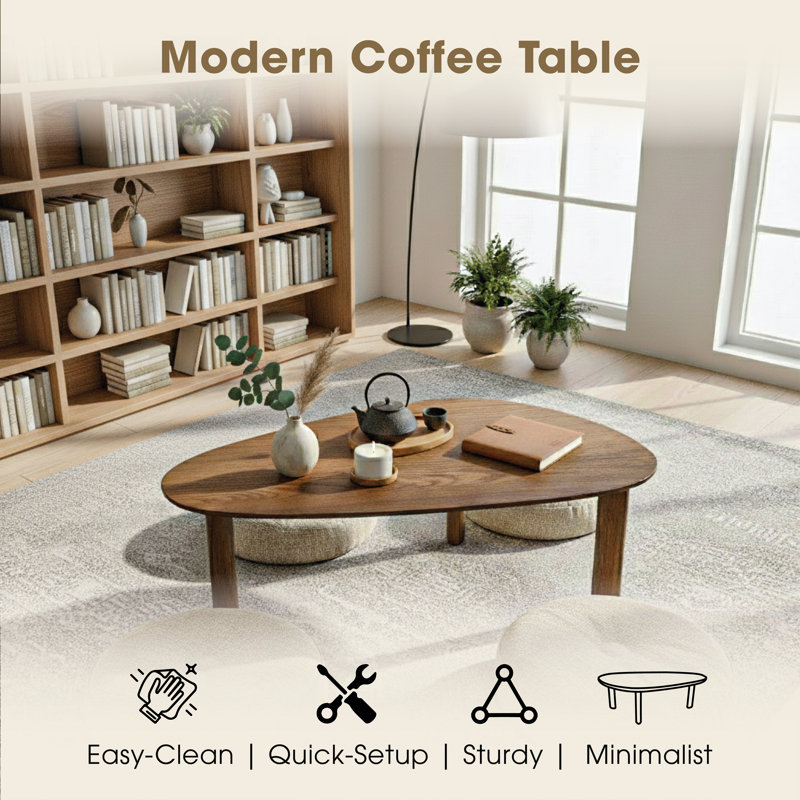 Jiona Oak Coffee Table - Cocoa Brown, Dark Brown