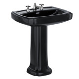 Guinevere® Vitreous China Rectangular Pedestal Bathroom Sink with Overflow