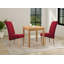 Madelynn Oak Solid Wood Top Metal Base Dining Table