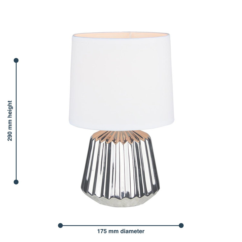 Rhoads Ceramic Table Lamp, Chrome, White