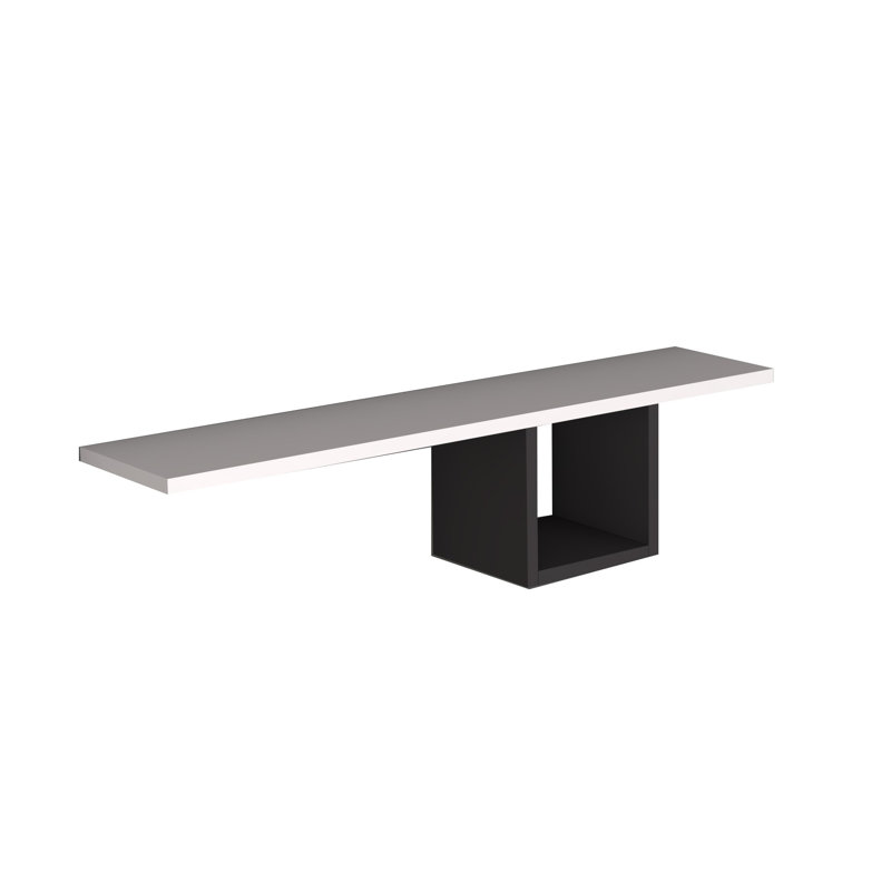 Tablette flottante 2 pièces Damaury, Blanc / gris anthracite