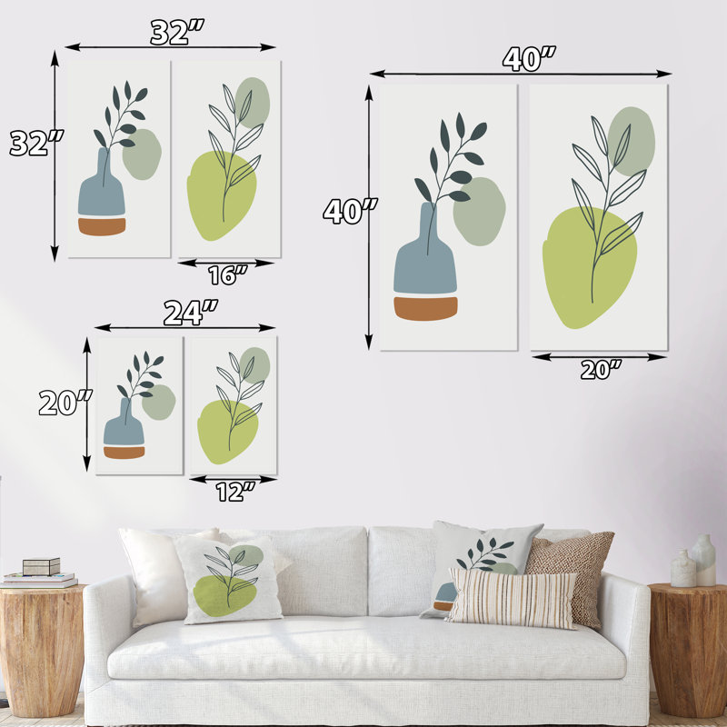 Creative Creative Designs in Retro Colors I - ensemble de 2 impressions, Toile tendue, H 20 po x l 24 po x P 1 po