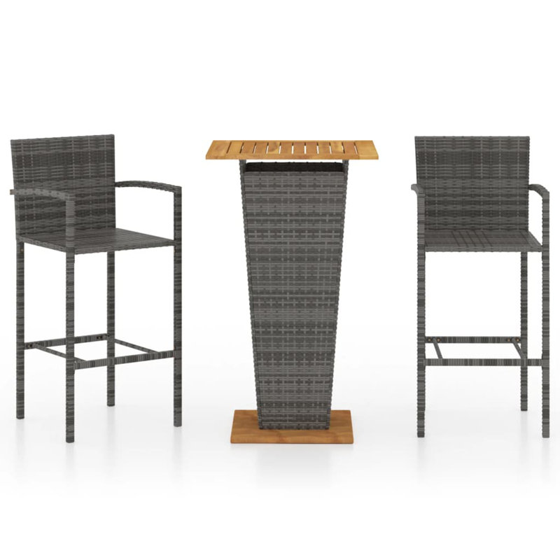 Enochville Square 2 - Person Bar Height Dining Set, Gray, 23.62" D x 23.62" W x 43.31" H
