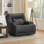 Fauteuil inclinable Tito, polyester gris, accoudoirs coussinés-109470186