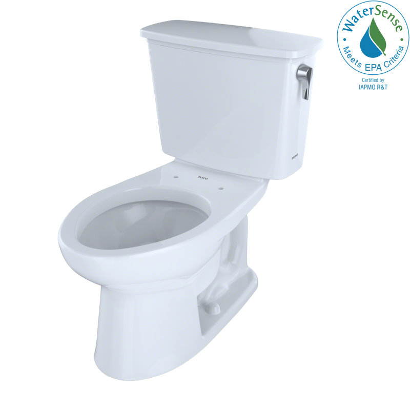 Drake® 1.6 GPF Elongated Two-Piece toilet (Seat Not Included), Cotton - With SanaGloss, Gravity