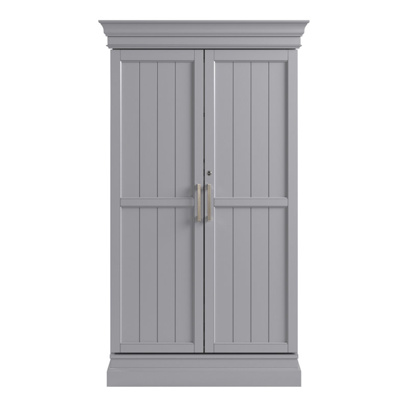 Bar avec armoire de rangement pour le vin Mervin, Gris