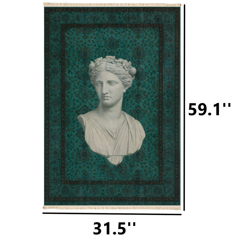 Tapis décoratif Teal Goddess Bust