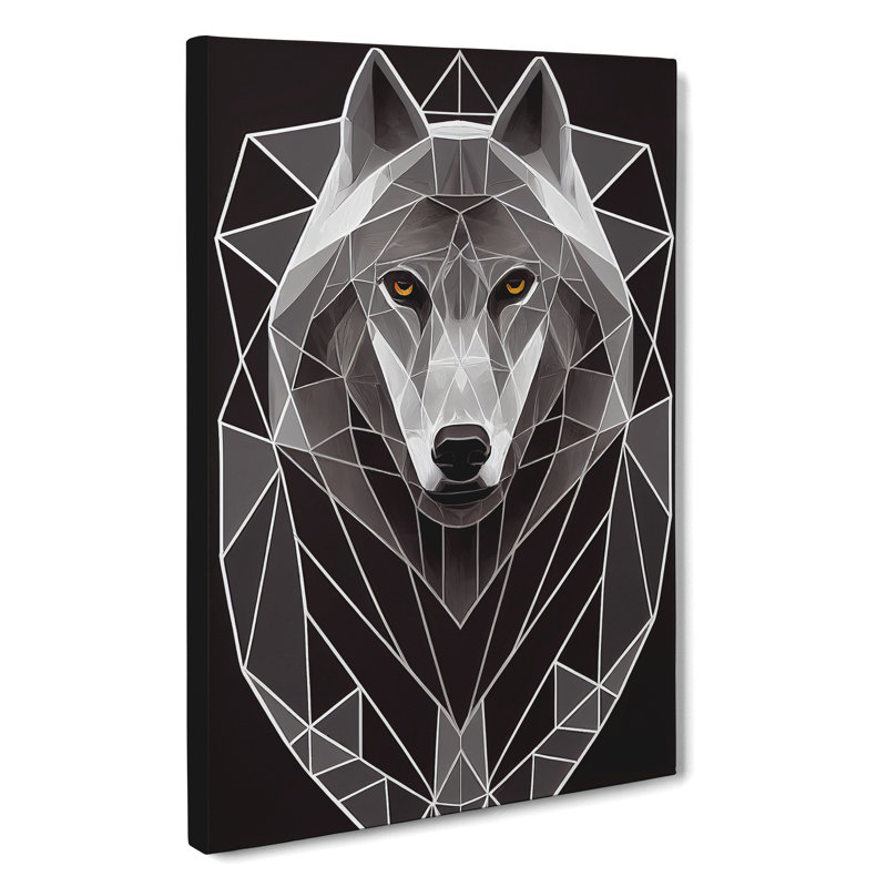 Abstract Wolf Art No.4 - Wrapped Canvas, 76cm H x 50cm W x 3cm D