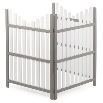3-panel Outdoor Air Conditioner Fence Screen, Outside Wood Privacy Fence, 40" W X 56" H