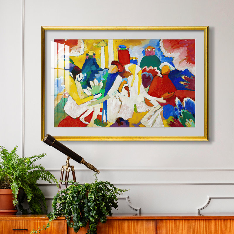 Oriental, 1909-Wassily Kandinsky-Custom Framed Canvas, 24x34 INNER SIZE, Framed Print with Mat