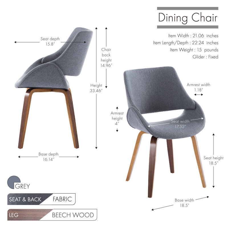 Chaise d'appoint rembourrée Canady, Gris