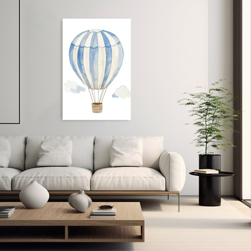 Whimsical Hot Air Balloon Dreamy Whimsical Abstract Landscape Nature Wall Art Print 1 Piece Wrapped Canvas Wall Art