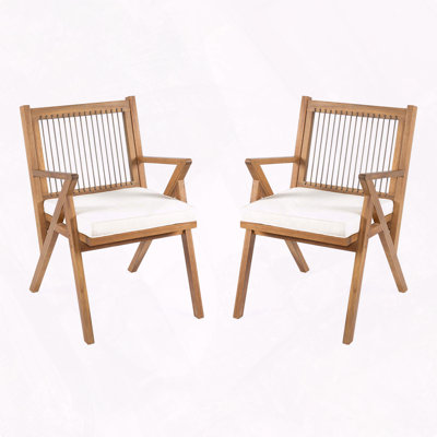 Patio Dining Chair Cushioned Stable KD Design
