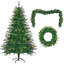Sapin de Noël artificiel pré-éclairé avec couronne et guirlande