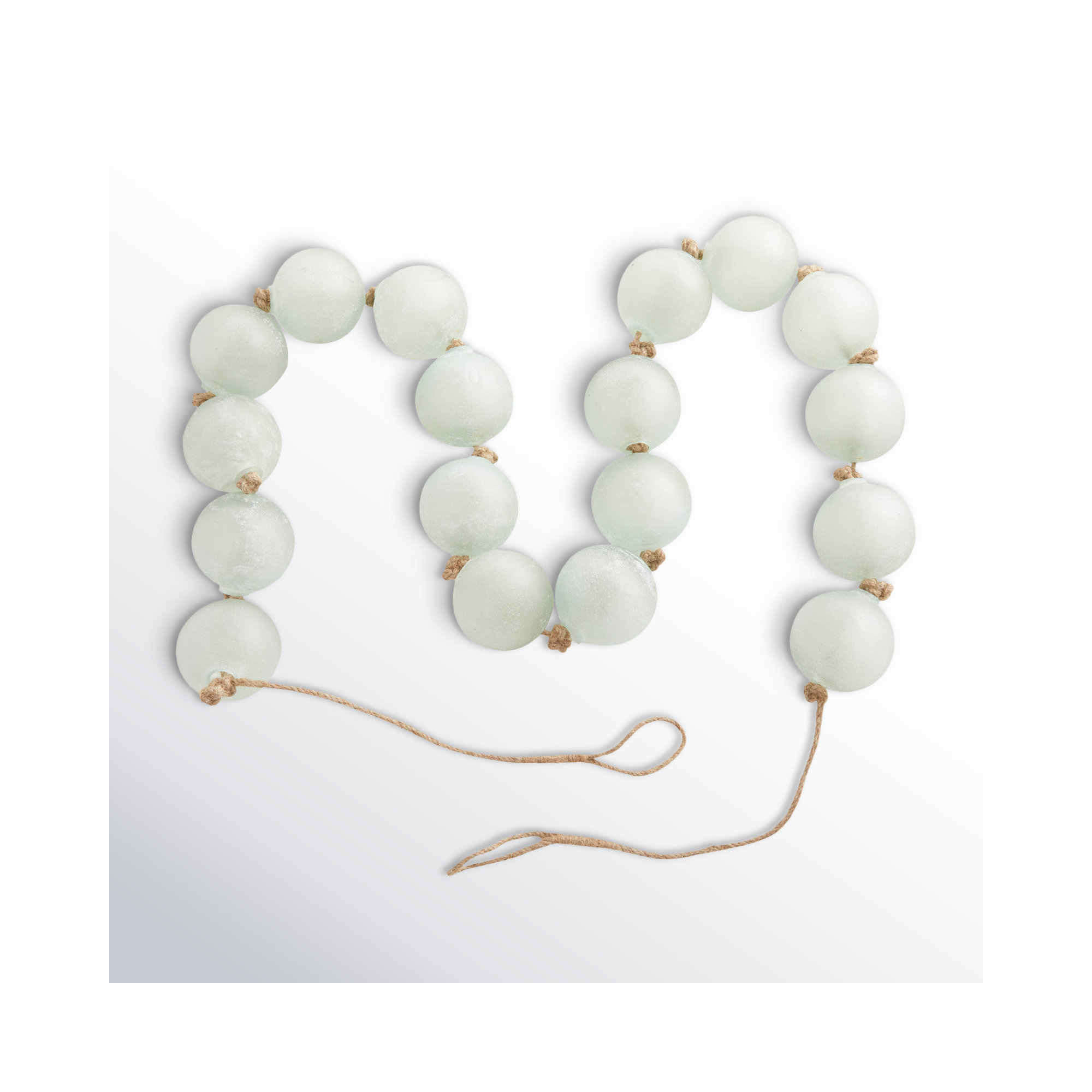 Pearl Glass Garland, Teal, 90" L
