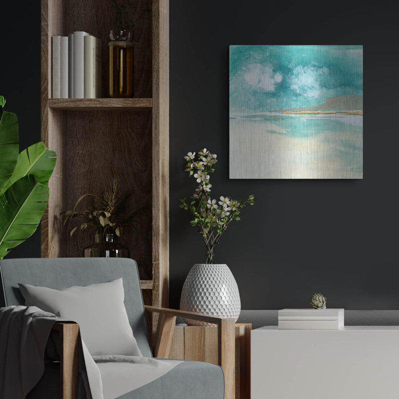 Art mural en métal Wrought Studio ™ «Cumulus Emerald 1» par Chris Paschke, H 24 po x l 24 po