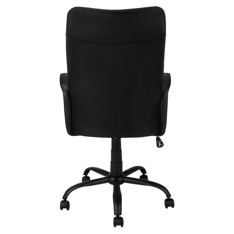 Chaise de bureau moderne et ergonomique, hauteur réglable et pivotante, filet noir et métal, avec dossier, hauteur, filet
