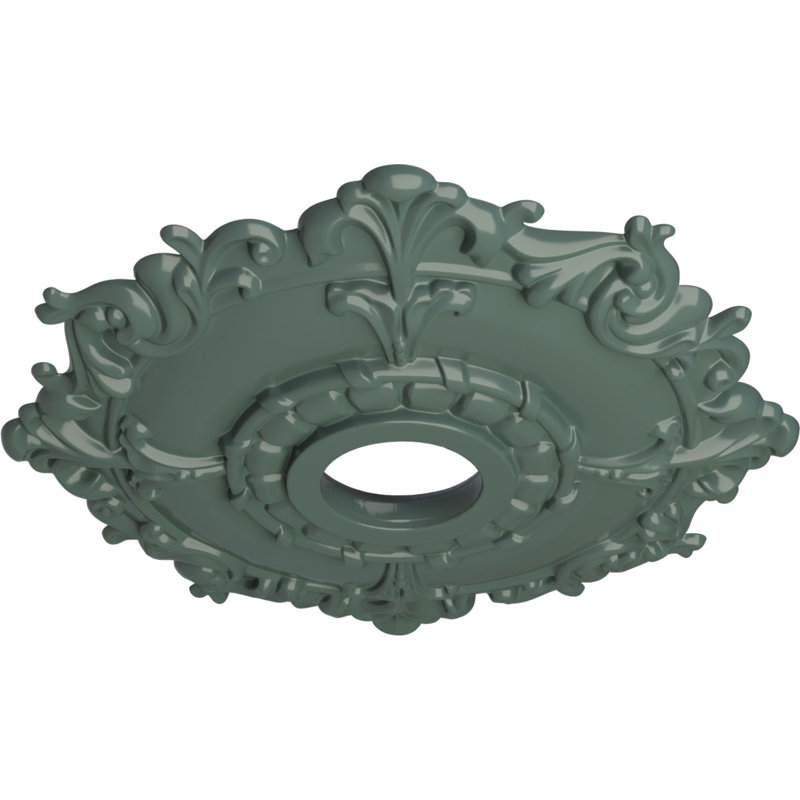 Endurathane Granada Ceiling Medallion, 19"OD x 1 1/2"P (Fits Canopies up to 7 1/8"), Hand-Painted Spartan Stone Finish
