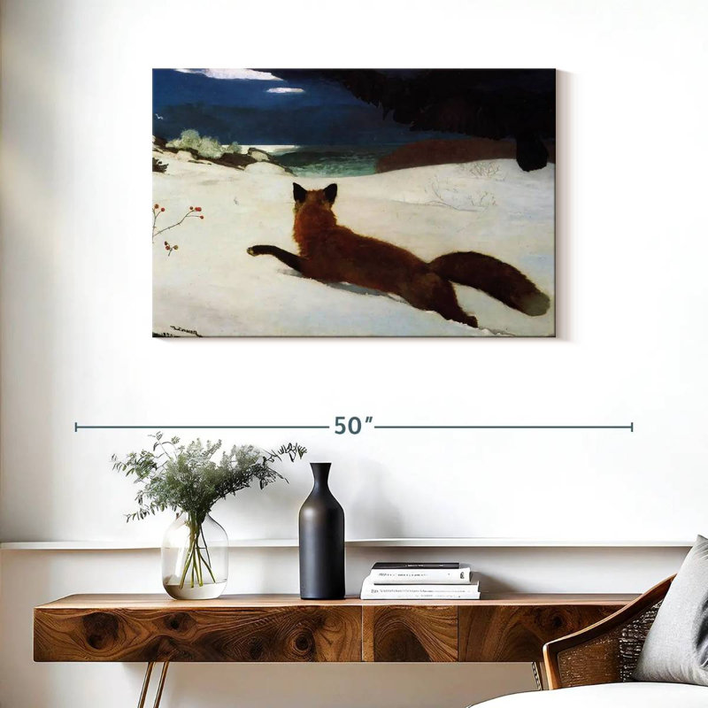 La chasse au renard, H 24 po x l 36 po