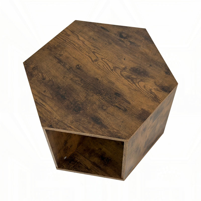 Table basse hexagonale, Brun antique