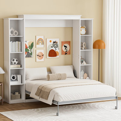 Lit escamotable Murphy avec tablettes de rangement