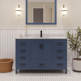 Rooh 48'' Single Bathroom Vanity with White Quartz Top