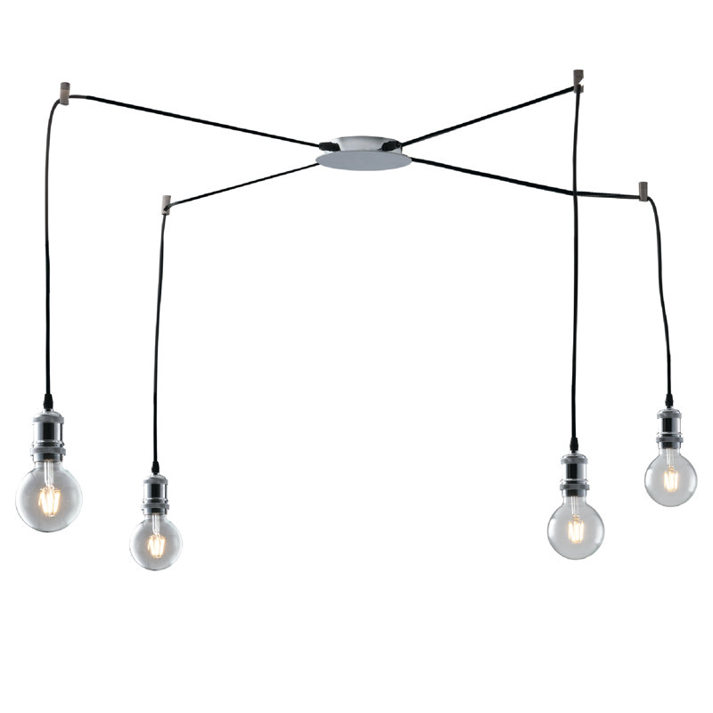 Camri 4 - Light Bulb Pendant, Chrome, Chrome