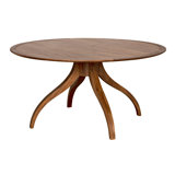 Vera Round Walnut Wood Dining Table