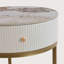 Table de chevet moderne avec tiroir, table de bout ronde en marbre avec rangement, table d'appoint-1197504561