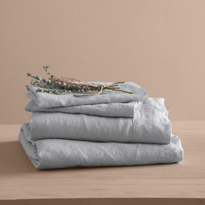 Frazier 100% Linen Machine Woven Solid Colour Sheet Set