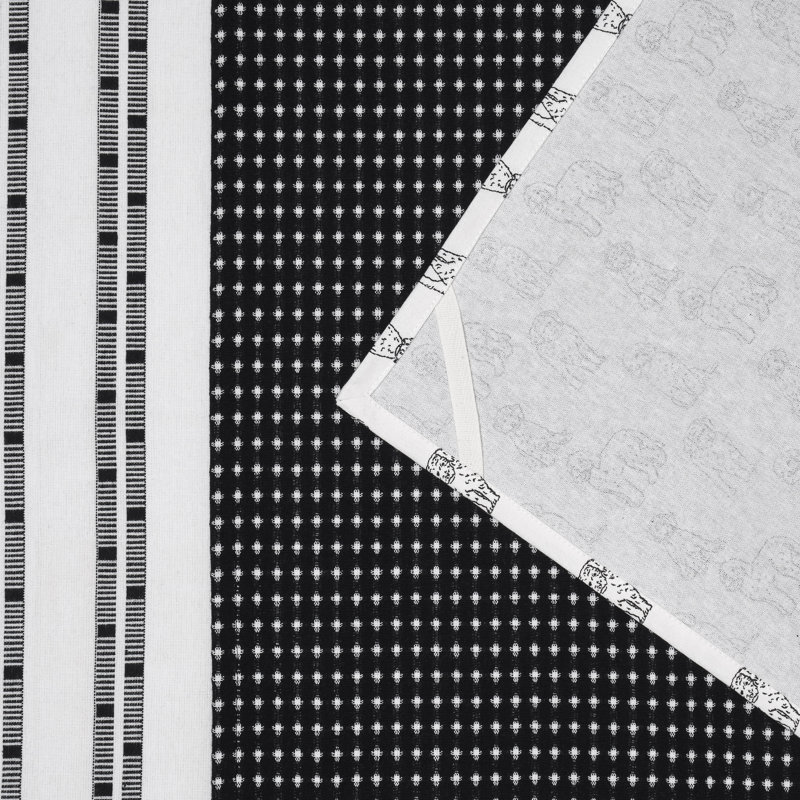 Tea Towel Kitchen Towel, 3, Black/White
