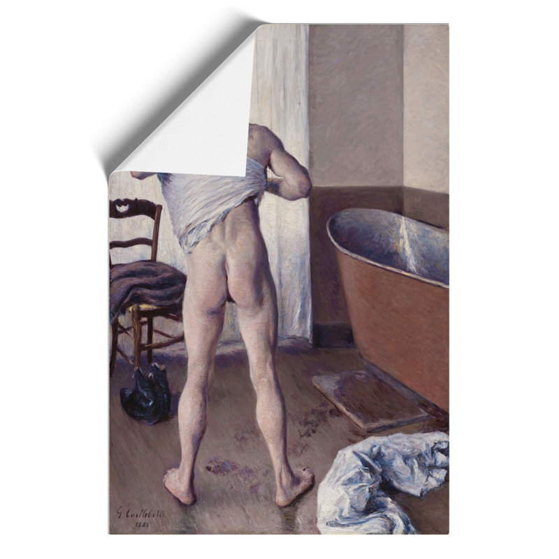 Man at His Bath by Gustave Caillebotte - Unframed Painting, 59cm H x 42cm W x 0.1cm D