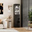 Vitrine moderne noire ultrabrillante avec éclairage DEL