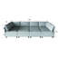 Modulaire avec canapé-lit et rangement, tissu chenille, bleu antique, 8 sièges, 128,53 po Profondeur, 123,52 po Largeur, 32,83 po Canapé-lit à hauteur réglable en chenille bleue, 8 po, 129 po Profondeur, 124 po Large