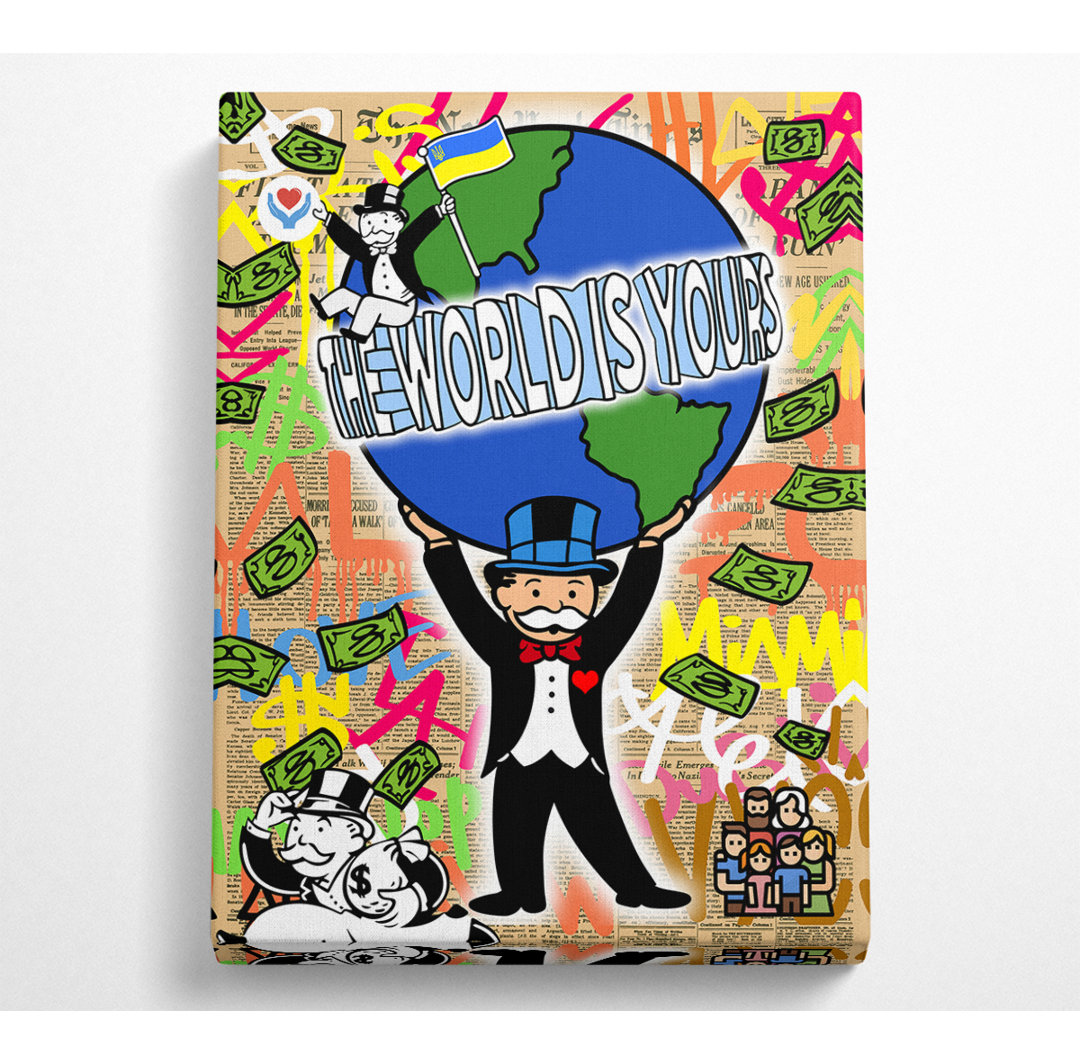 World Is Yours Monopoly - Kunstdrucke auf Leinwand