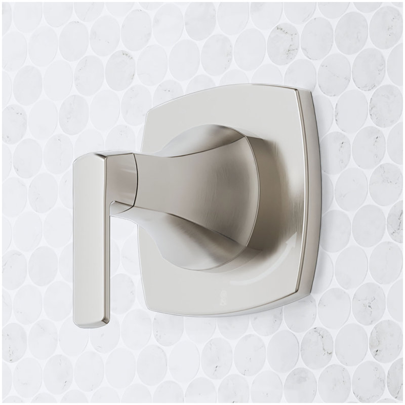 Sefina In-Wall Shower Volume Control Handle and 1/2" Rough-In Valve - Brushed Nickel, Brushed Nickel