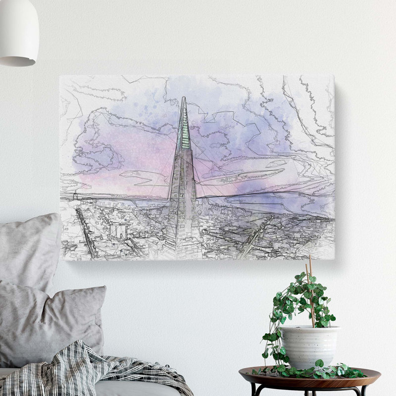 Transamerica Building in San Francisco - Wrapped Canvas, 60cm H x 91cm W x 3cm D