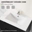 Lavabo de salle de bain encastrable 30 po en céramique blanche, design moderne, finition longue durée, lavabo en céramique simple à laver, blanc, pour meuble-lavabo, style et entretien