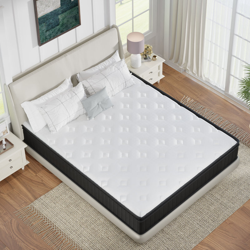 HIMMLINE Medium Cooling Memory Foam Hybrid Mattresses in a Box with CertiPUR-US Certified Foam, Queen, 12"
